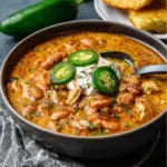Cajun White Chicken Chili served in bowl