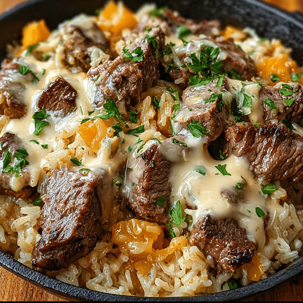 Cheesy Steak & Rice Skillet: Creamy, Bold, and So Satisfying