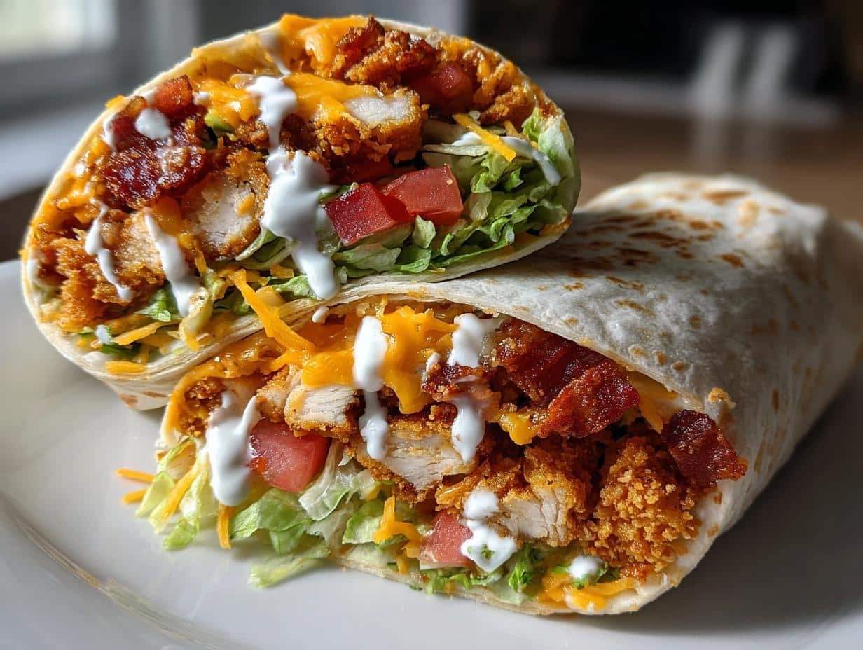 Crispy Chicken Bacon Ranch Wrap Recipe – 5 Minute Magic