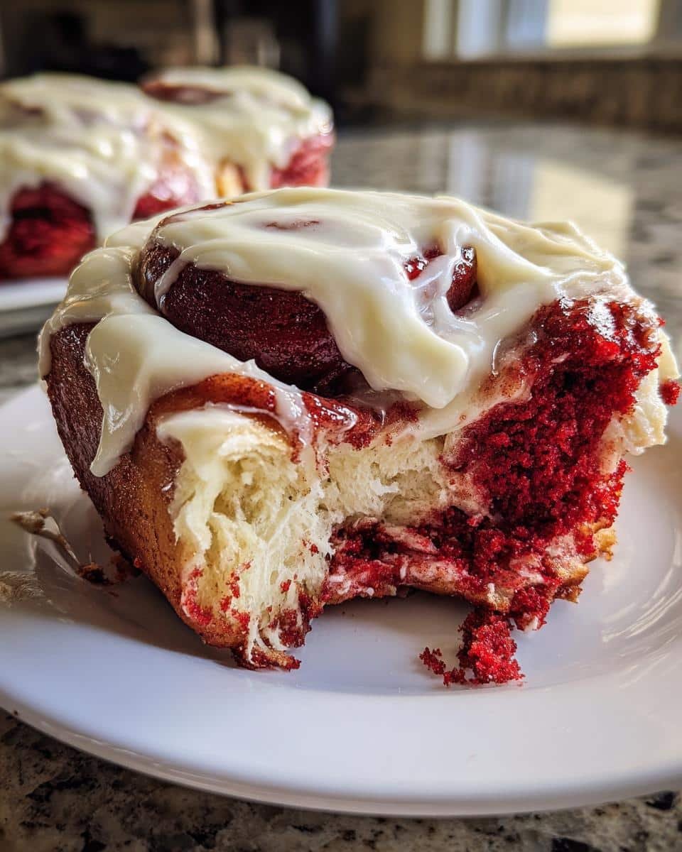 Decadent Red Velvet Cinnamon Rolls for Fall - detail 1