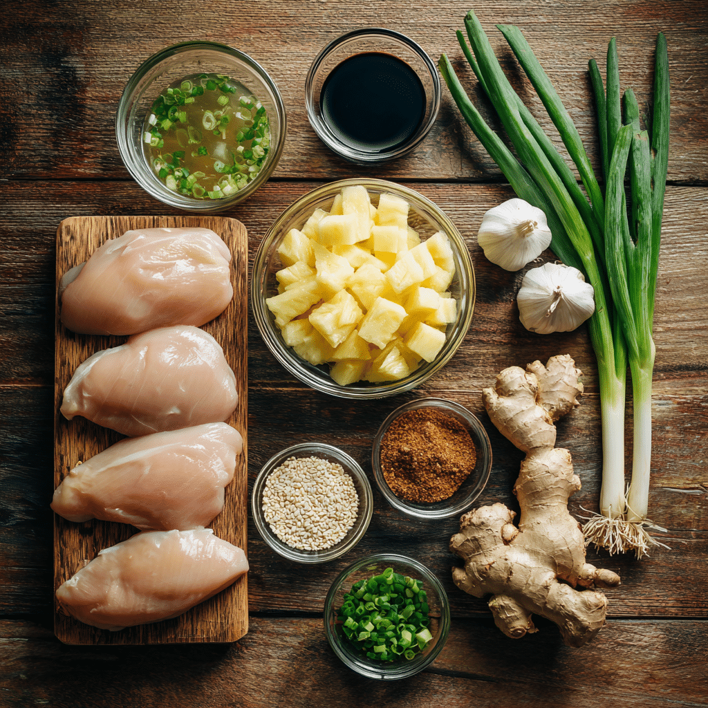 Ingredients for Sweet Hawaiian Crockpot Chicken Recipe