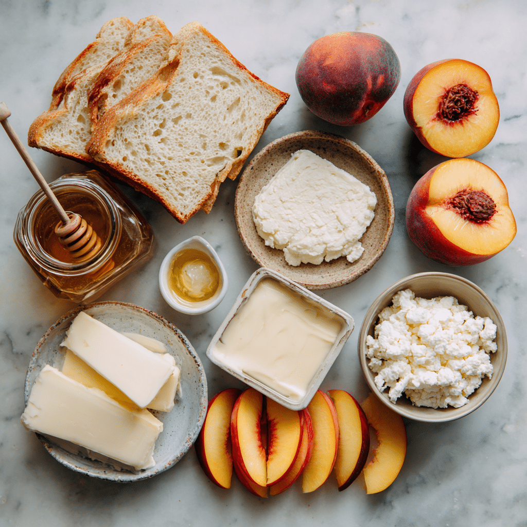 Ingredients for grilled cheese sandwich