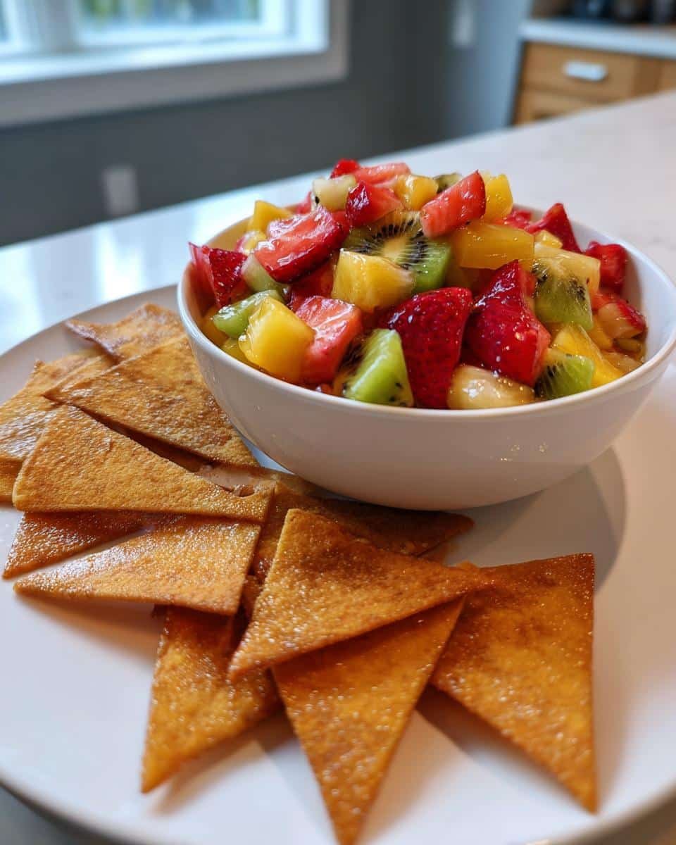 Fruit Salsa with Cinnamon Tortilla Chips - detail 1