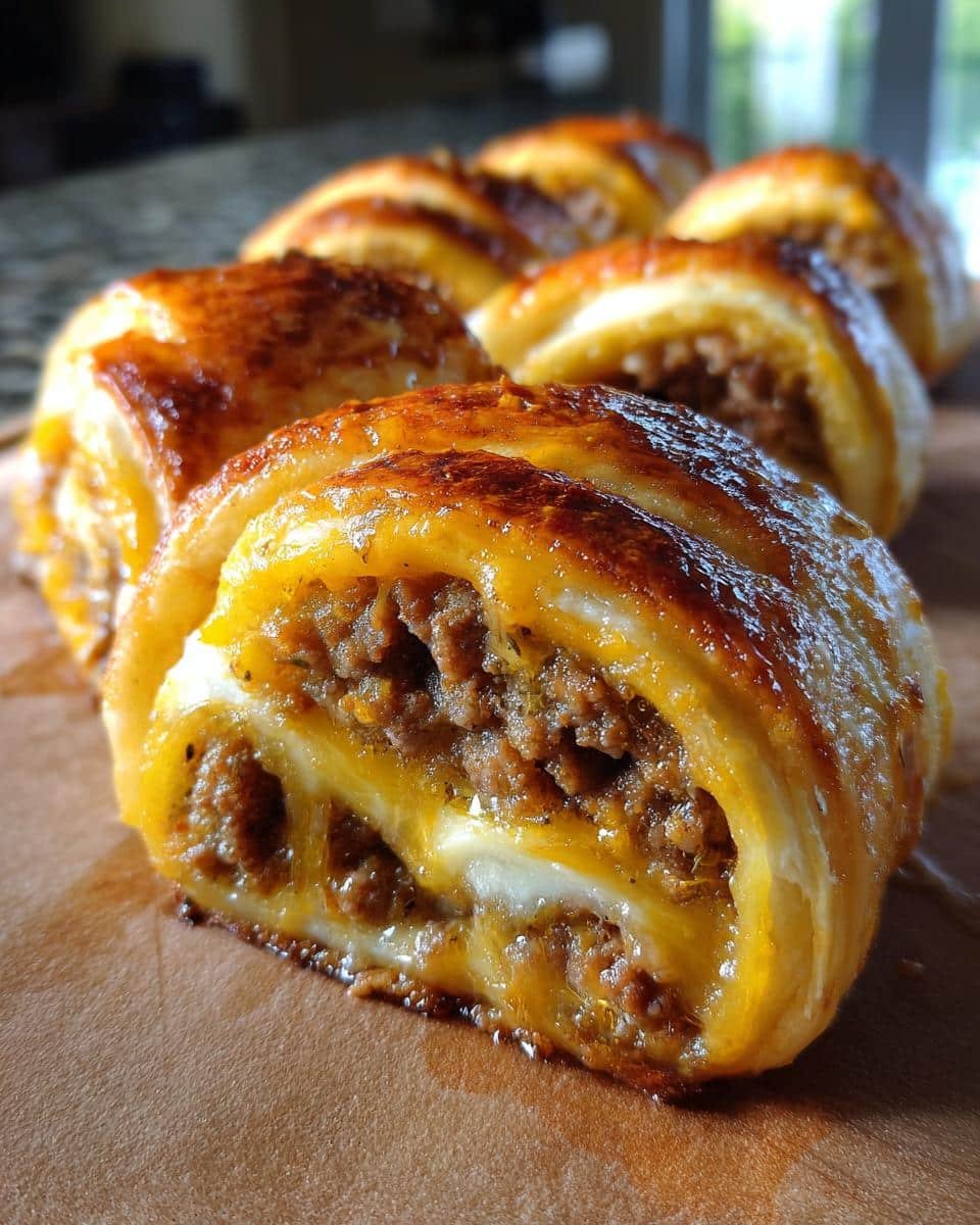 Garlic Butter Cheeseburger Rollups Packed with Flavor and Melted Cheese Bliss - detail 1