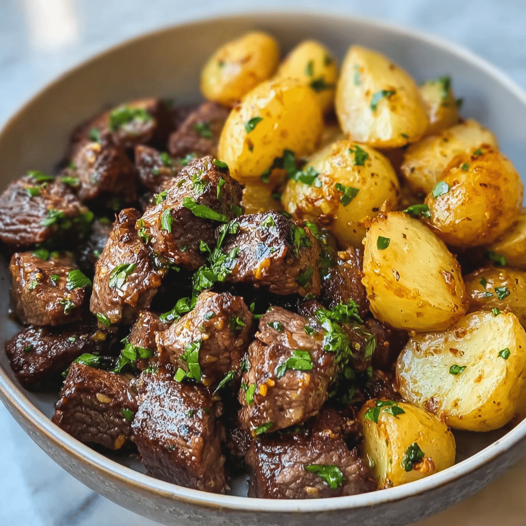 Garlic Butter Beef Bites & Potatoes – A Simple, Flavor-Packed Dinner You’ll Crave