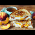 Honey Peach White Cheddar Grilled Cheese sandwich