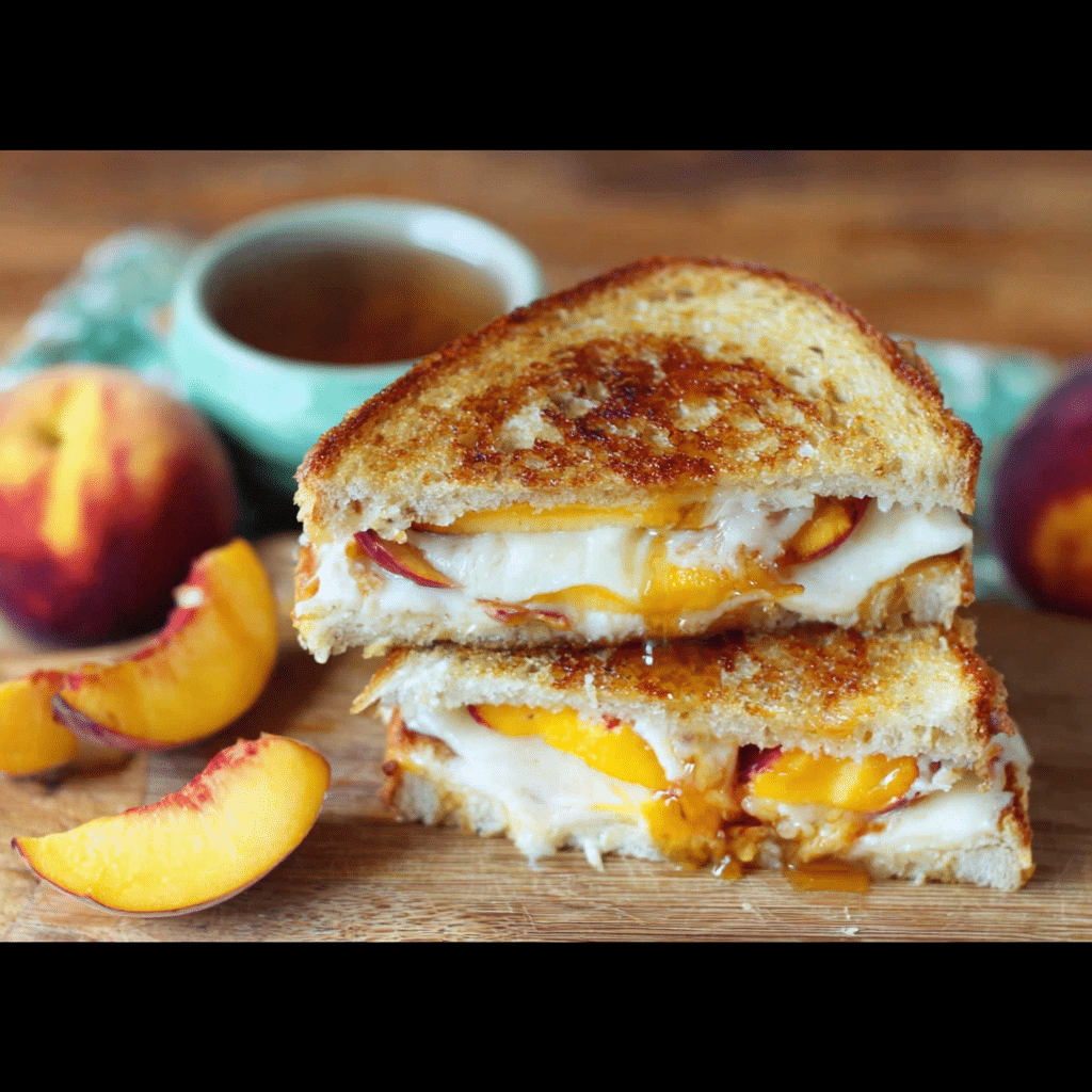 Honey Peach White Cheddar Grilled Cheese – Summer Sweet & Savory Perfection
