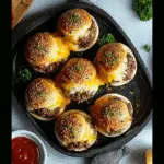 Garlic Parmesan Cheeseburger Bombs served hot