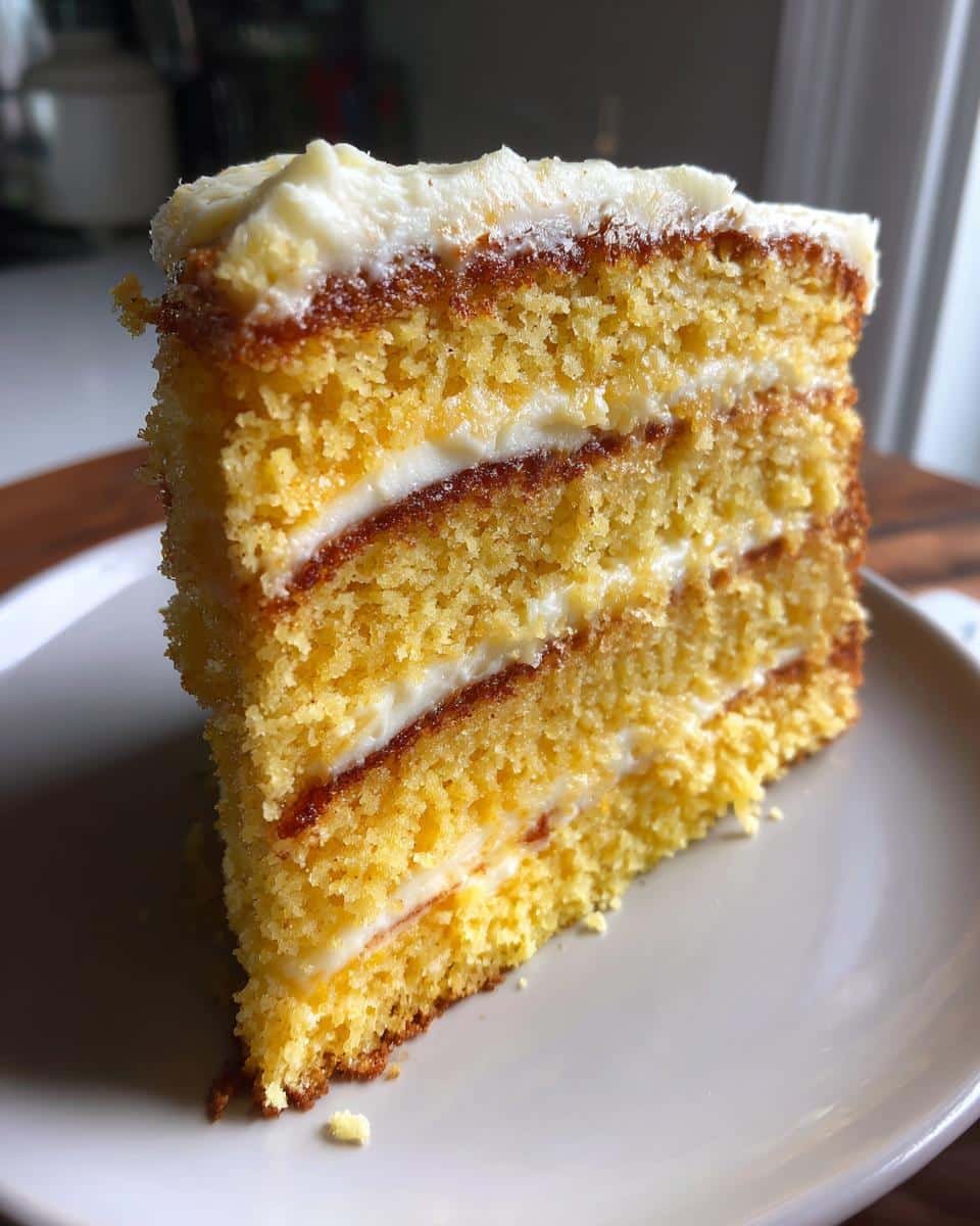 Layered Cornbread Cake with Honey Butter Frosting from The Food Charlatan - detail 1