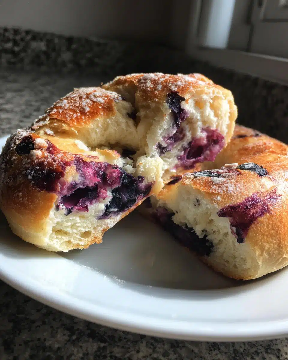 Marbled Blueberry Bagels