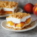 no-bake peach yum yum in pan