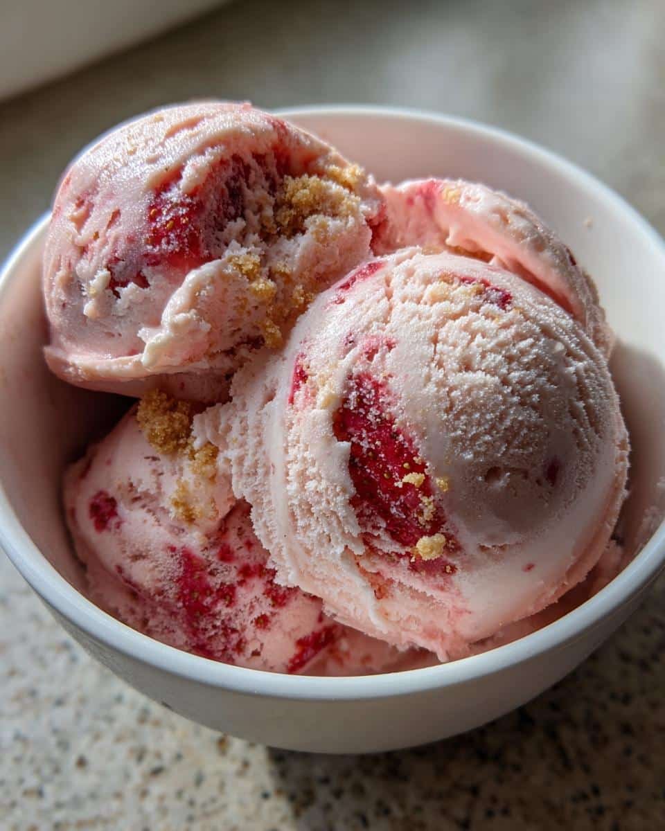No-Churn Strawberry Cheesecake Ice Cream - detail 1