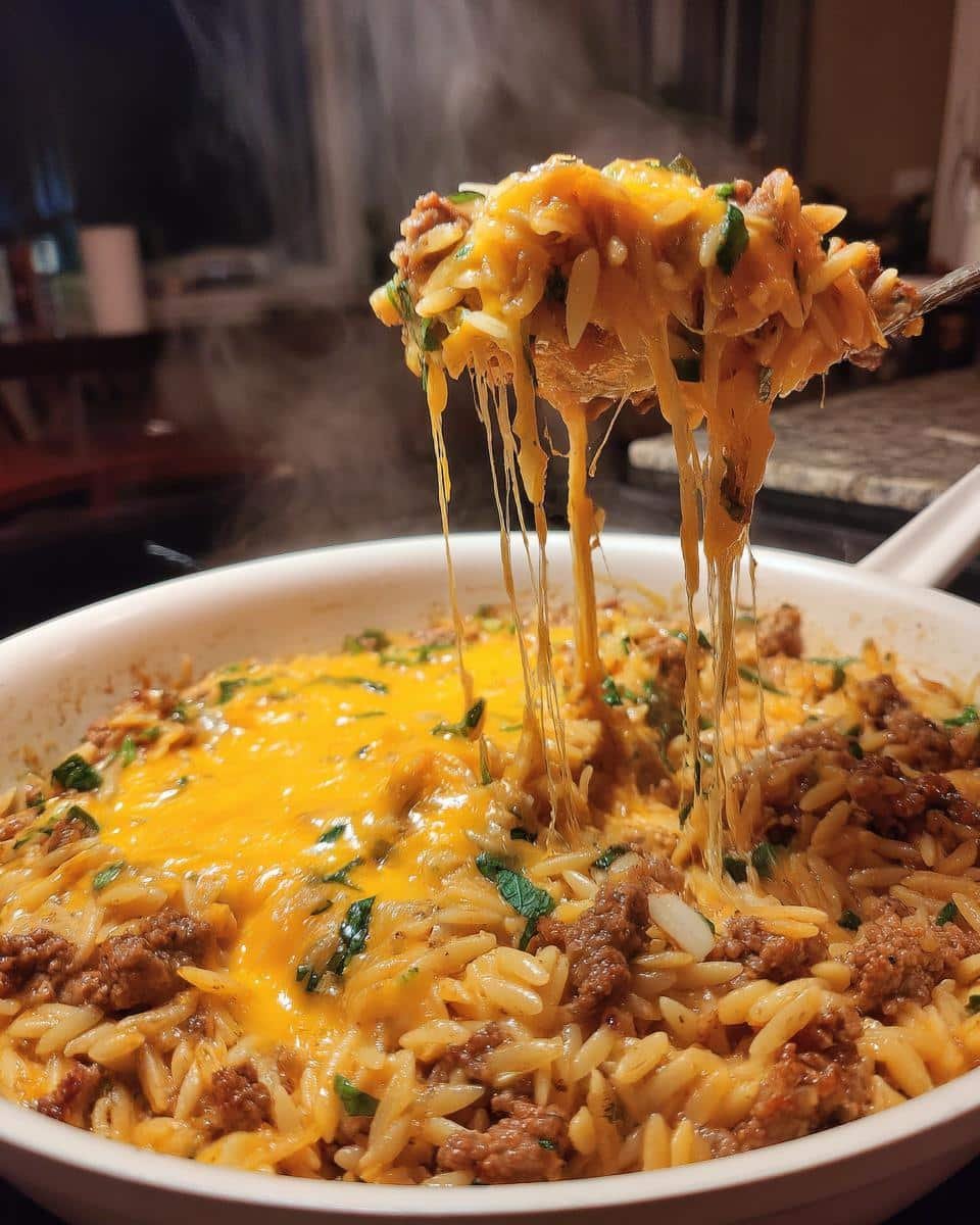 One-Pot Cheeseburger Orzo Skillet - detail 1