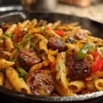 One-Skillet Spicy Honey BBQ Sausage & Pasta