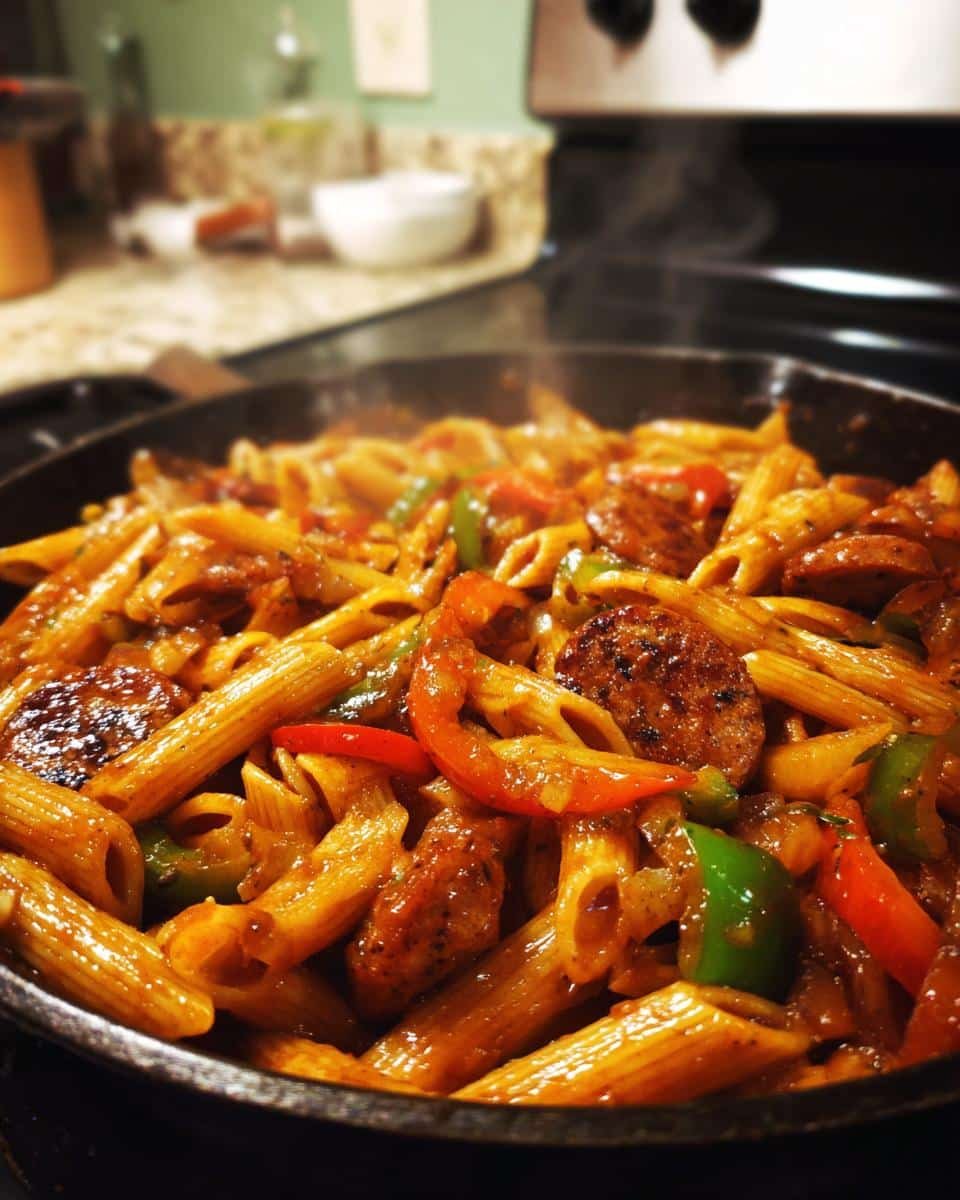 One-Skillet Spicy Honey BBQ Sausage & Pasta - detail 2