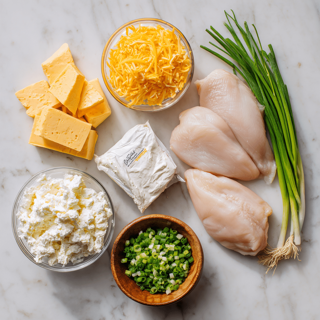 Ingredients for Slow Cooker Cream Cheese Crack Chicken