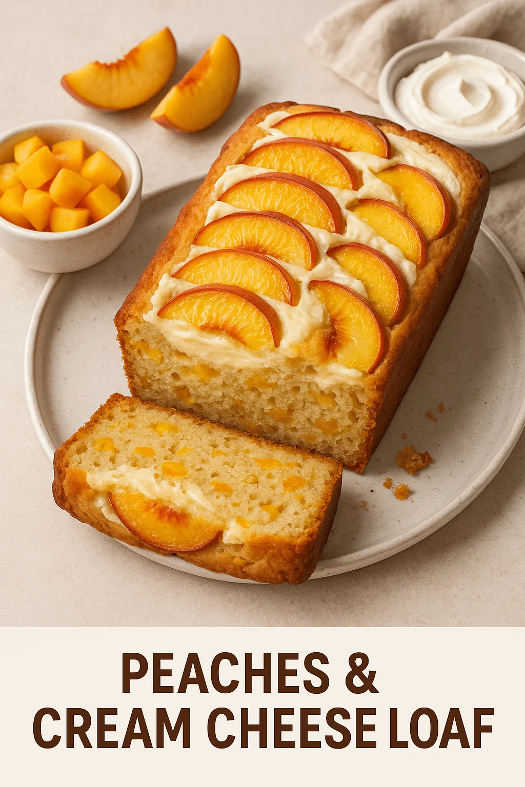 Peaches & Cream Cheese Loaf: A Soft and Sweet Bake You’ll Love
