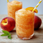 Peach Lemonade Slush Recipe – frosty peach lemonade with mint