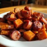 Sausage and Sweet Potatoes with Honey Garlic Sauce