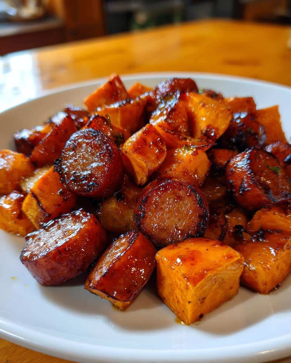 Sausage and Sweet Potatoes with Honey Garlic Sauce - detail 2