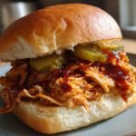 Slow Cooker Hot Honey Chicken Sandwiches