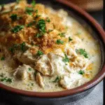 Slow Cooker Cream Cheese Crack Chicken in a bowl