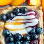 Easy Blueberry Peach Tart with Vanilla Glaze