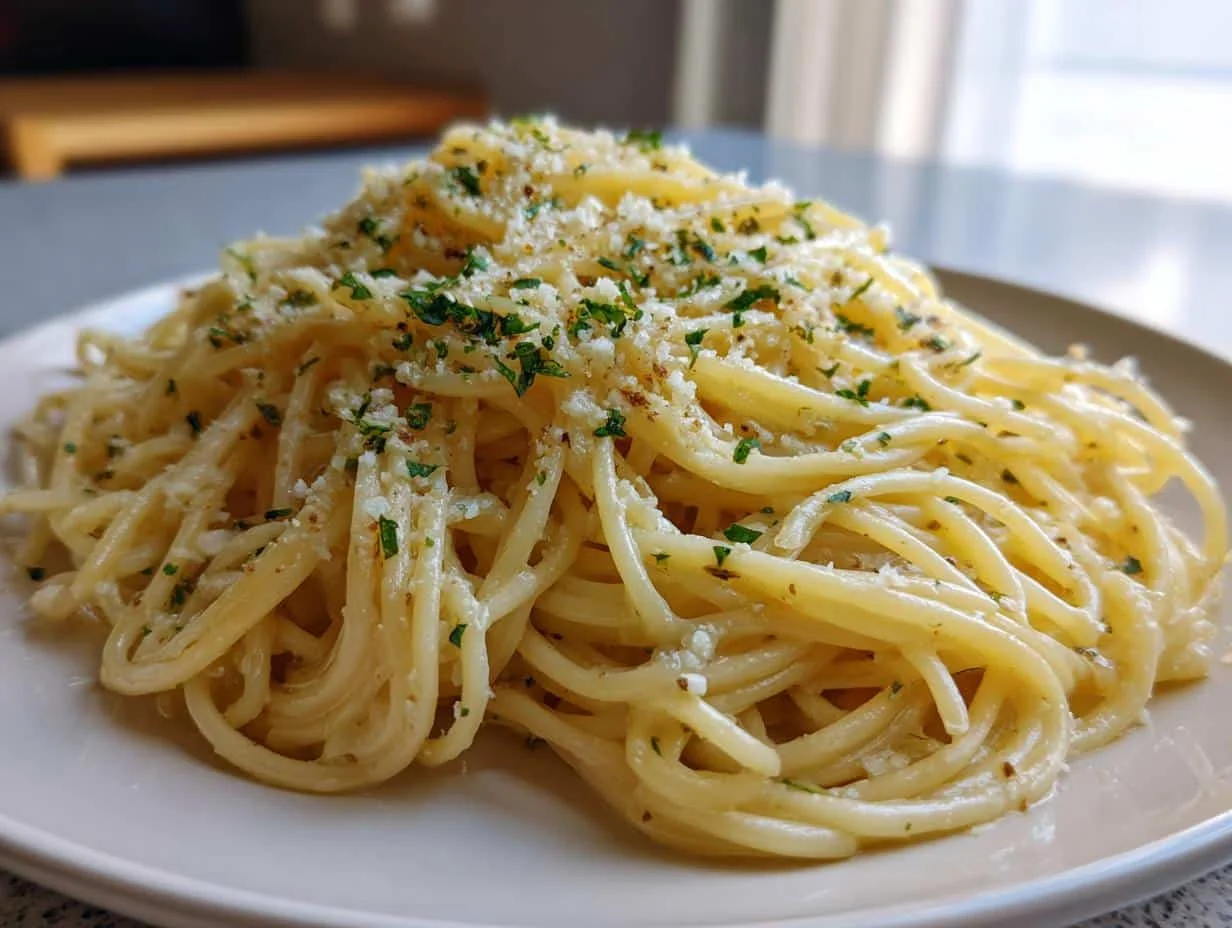 15-Minute Creamy Garlic Pasta.
