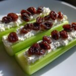 Ants on a Log (Celery with Cream Cheese and Raisins)