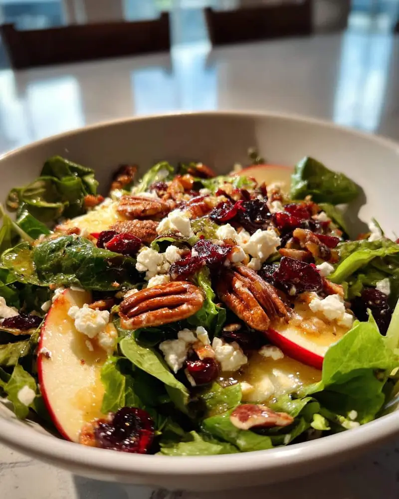 Autumn Harvest Apple and Cranberry Salad with Pecans - detail 1
