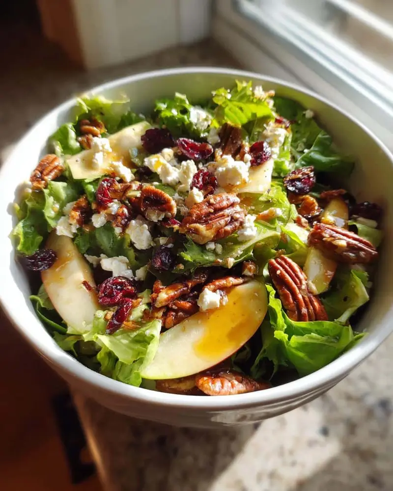 Autumn Harvest Apple and Cranberry Salad with Pecans - detail 2