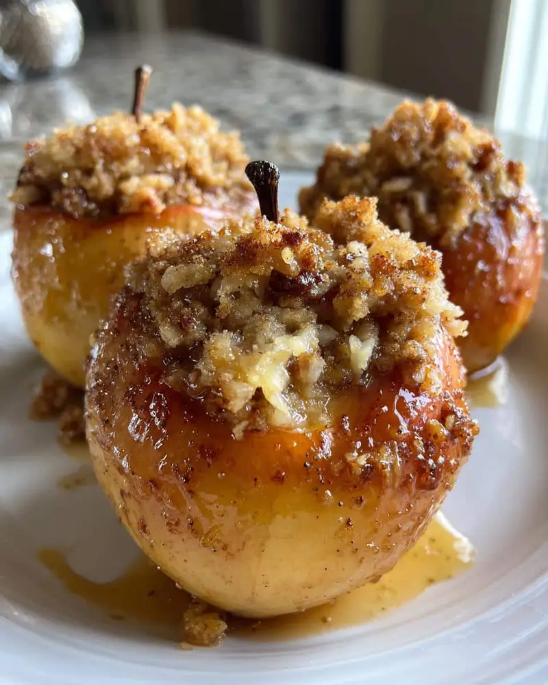 Baked Cinnamon Sugar Apples Stuffed with Oats and Pecans - detail 1