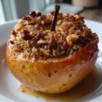 Baked Cinnamon Sugar Apples Stuffed with Oats and Pecans
