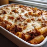Baked Rigatoni with Meat Sauce.