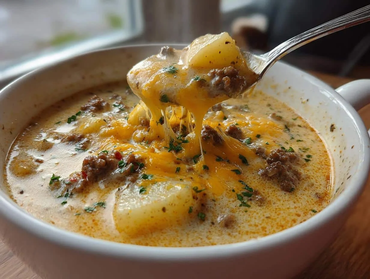 Creamy 40-Minute Cheeseburger Soup You’ll Crave Forever
