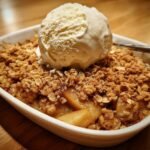 Classic Apple Crisp with Oat Crumble and Vanilla Ice Cream