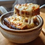 Classic French Onion Soup with Gruyère Cheese Croutons