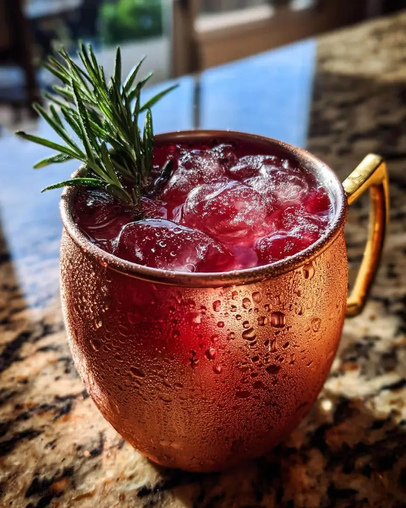 Cranberry Moscow Mule with Fresh Rosemary - detail 1