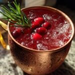Cranberry Moscow Mule with Fresh Rosemary
