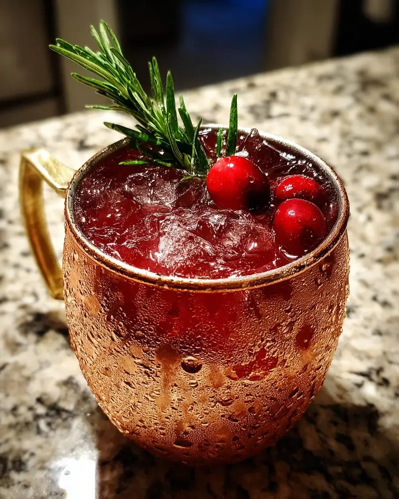 Cranberry Moscow Mule with Fresh Rosemary - detail 2