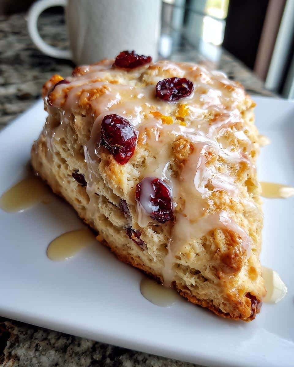 Cranberry Orange Scones with Maple Glaze - detail 1
