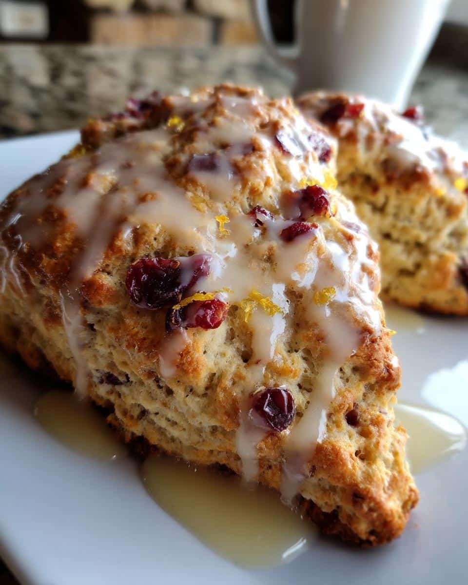 Cranberry Orange Scones with Maple Glaze - detail 2
