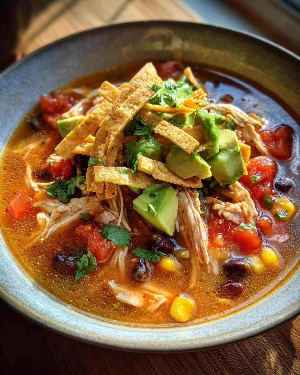Creamy Chicken Tortilla Soup with Avocado and Lime - detail 1