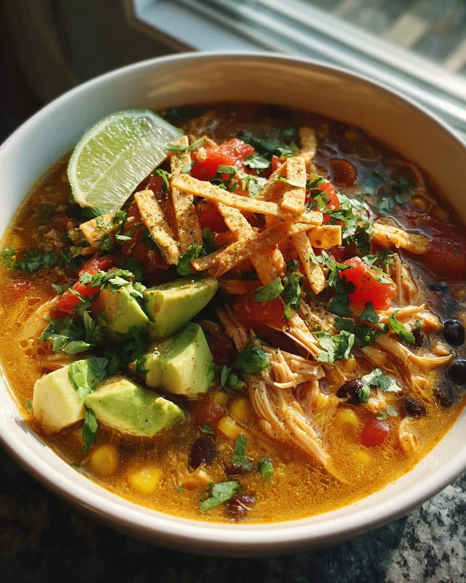 Creamy Chicken Tortilla Soup with Avocado and Lime - detail 2
