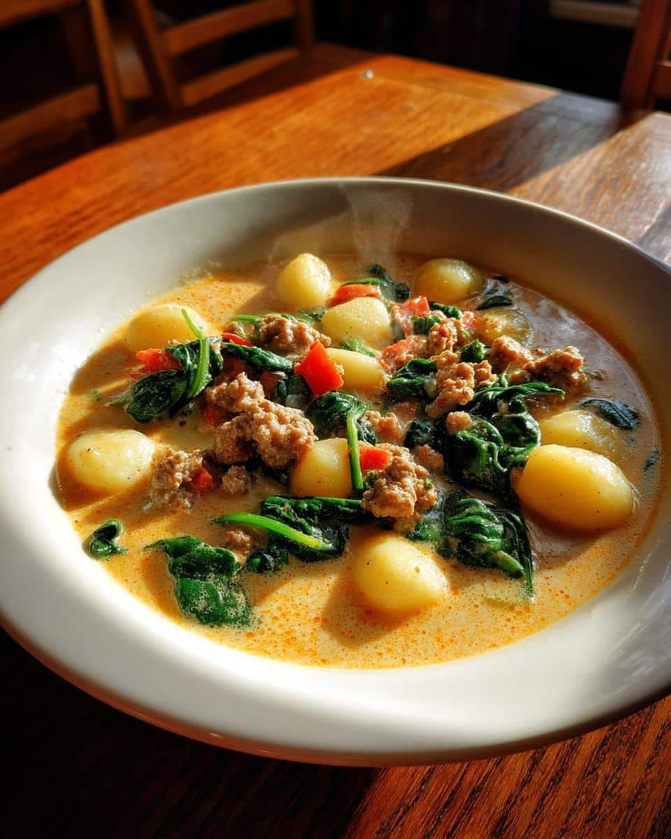 Creamy Gnocchi Soup with Italian Sausage and Spinach - detail 1