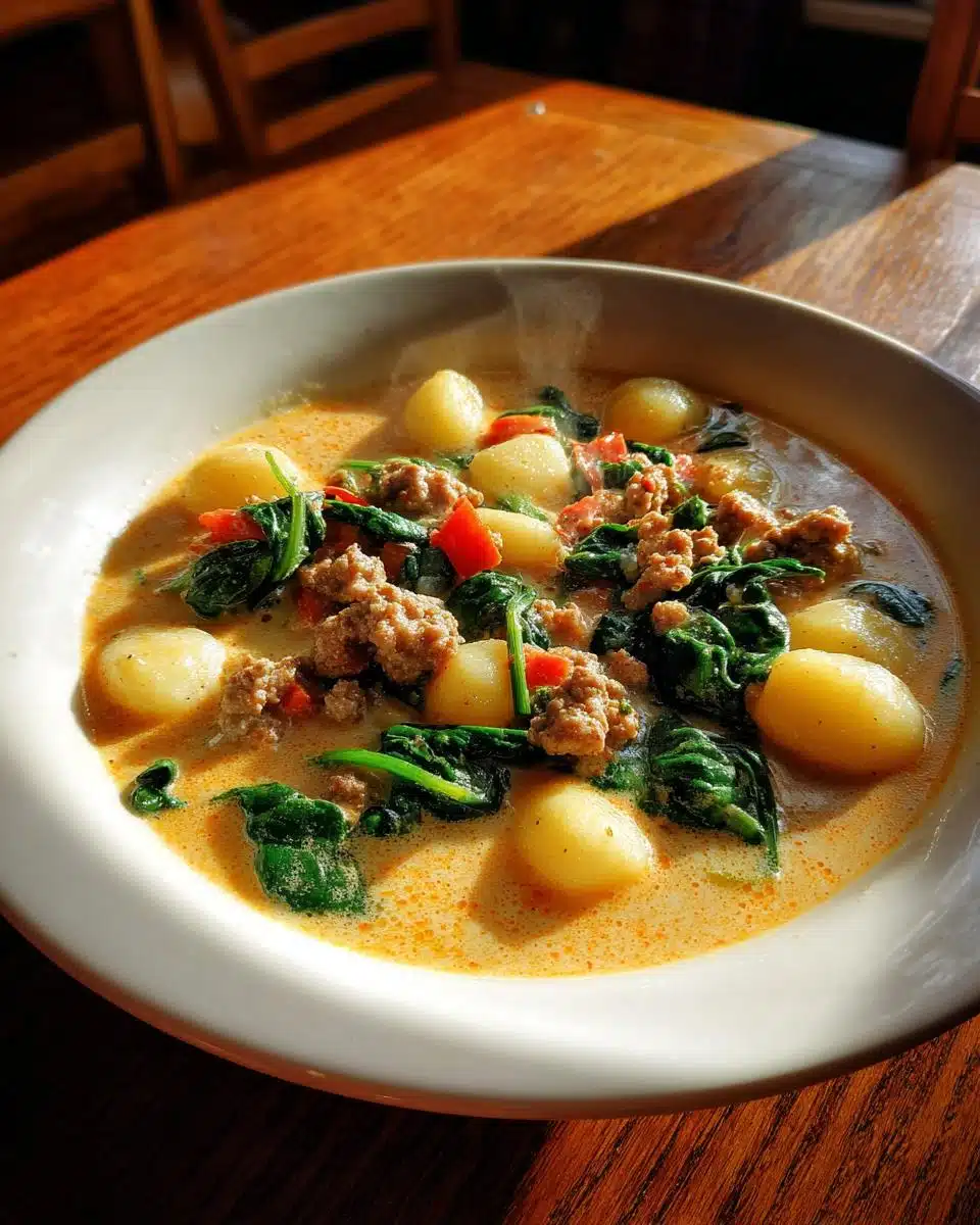 Creamy Gnocchi Soup with Italian Sausage and Spinach - detail 1
