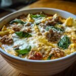 Creamy Lasagna Soup with Italian Sausage and Ricotta