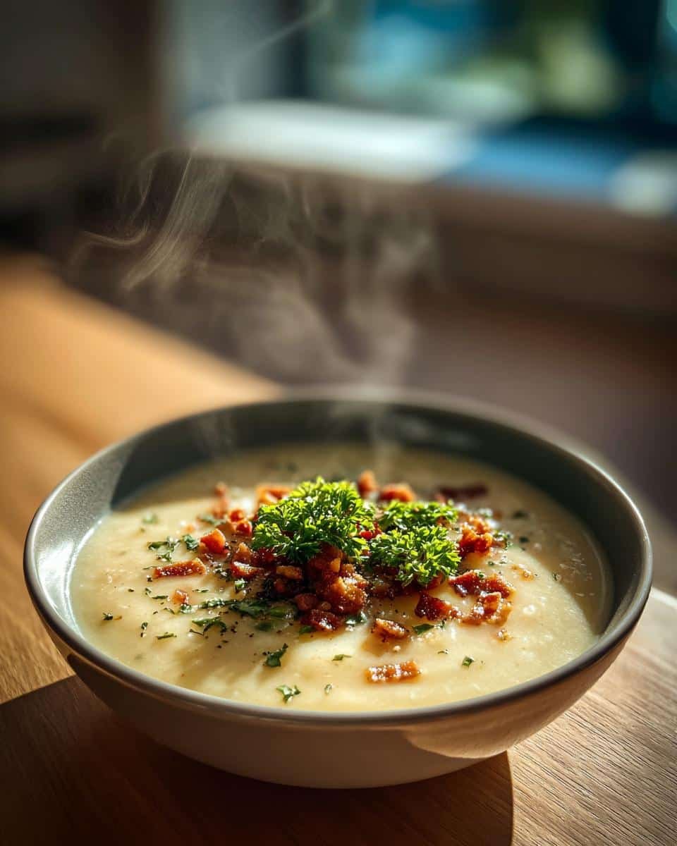Creamy Potato Leek Soup with Crispy Bacon - detail 2