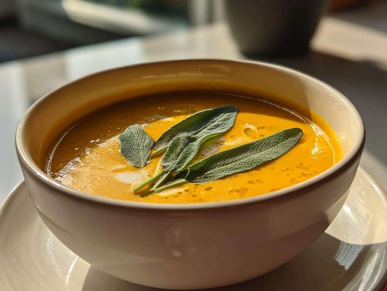 Creamy Roasted Pumpkin Soup Recipe with Coconut Milk & Sage Is Magic!