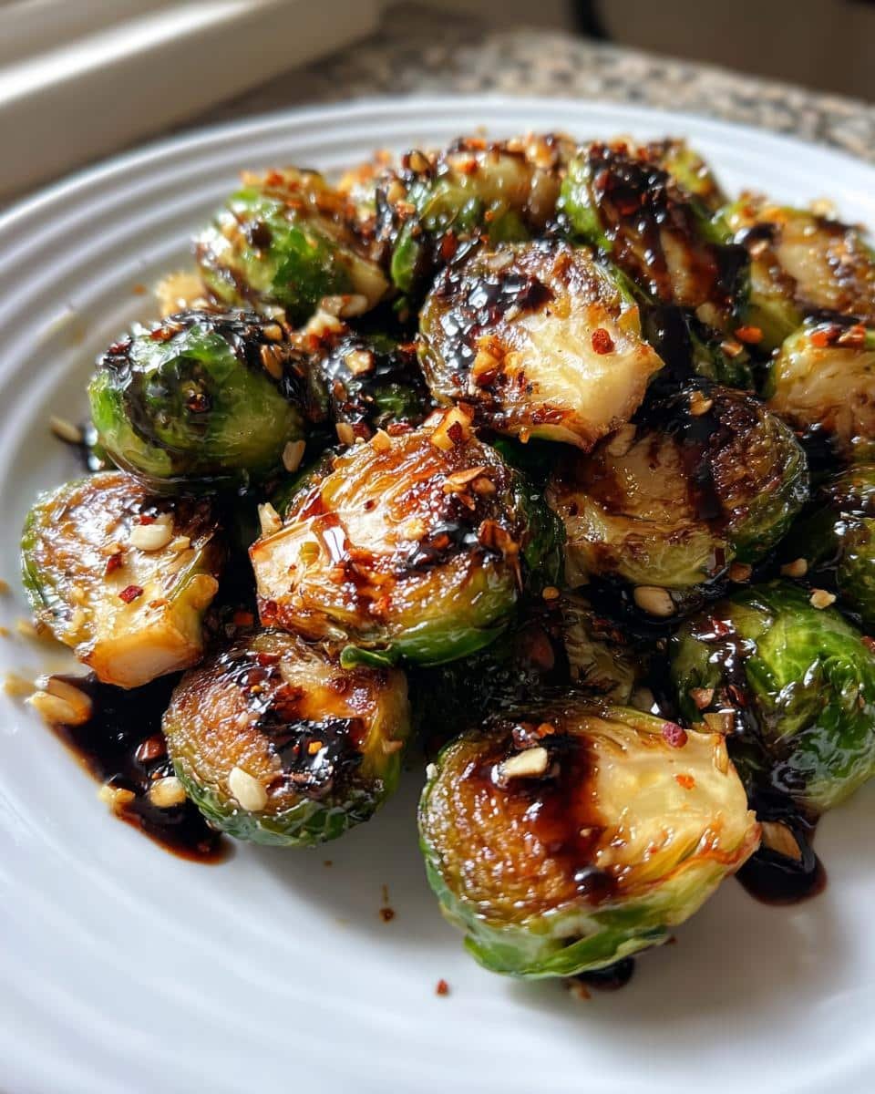 Crispy Roasted Brussels Sprouts with Balsamic Glaze - detail 2